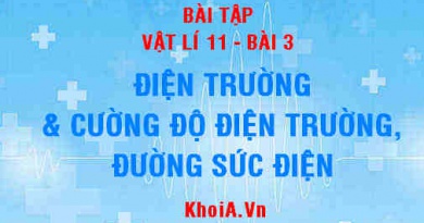 Bài tập Điện trường, Cường độ điện trường, Đường sức điện: Giải bài 1, 2, 3, 4, 5, 6, 7, 8, 9, 10, 11, 12, 13 trang 20, 21 SGK Vật lí 11 bài 3